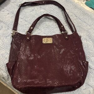 Kenneth Cole Reaction Shimmering Burgundy Shoulder Bag